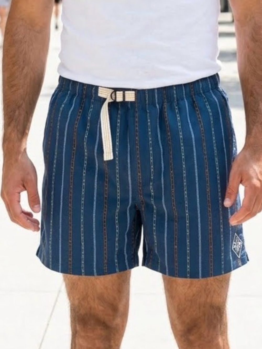 Men's Prana Shorts size Large Indio Heritage Shorts Aztec Print Blue 5’ Inseam - Picture 10 of 16
